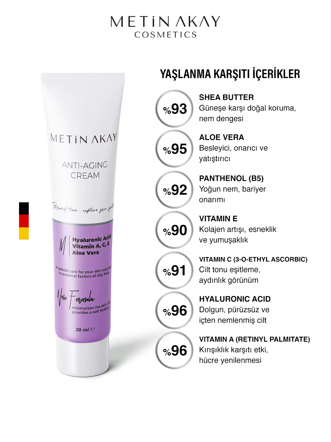 Yaşlanma Karşıtı Günlük Yüz Kremi – Hyaluronik Asit + Vitamin Kompleksi