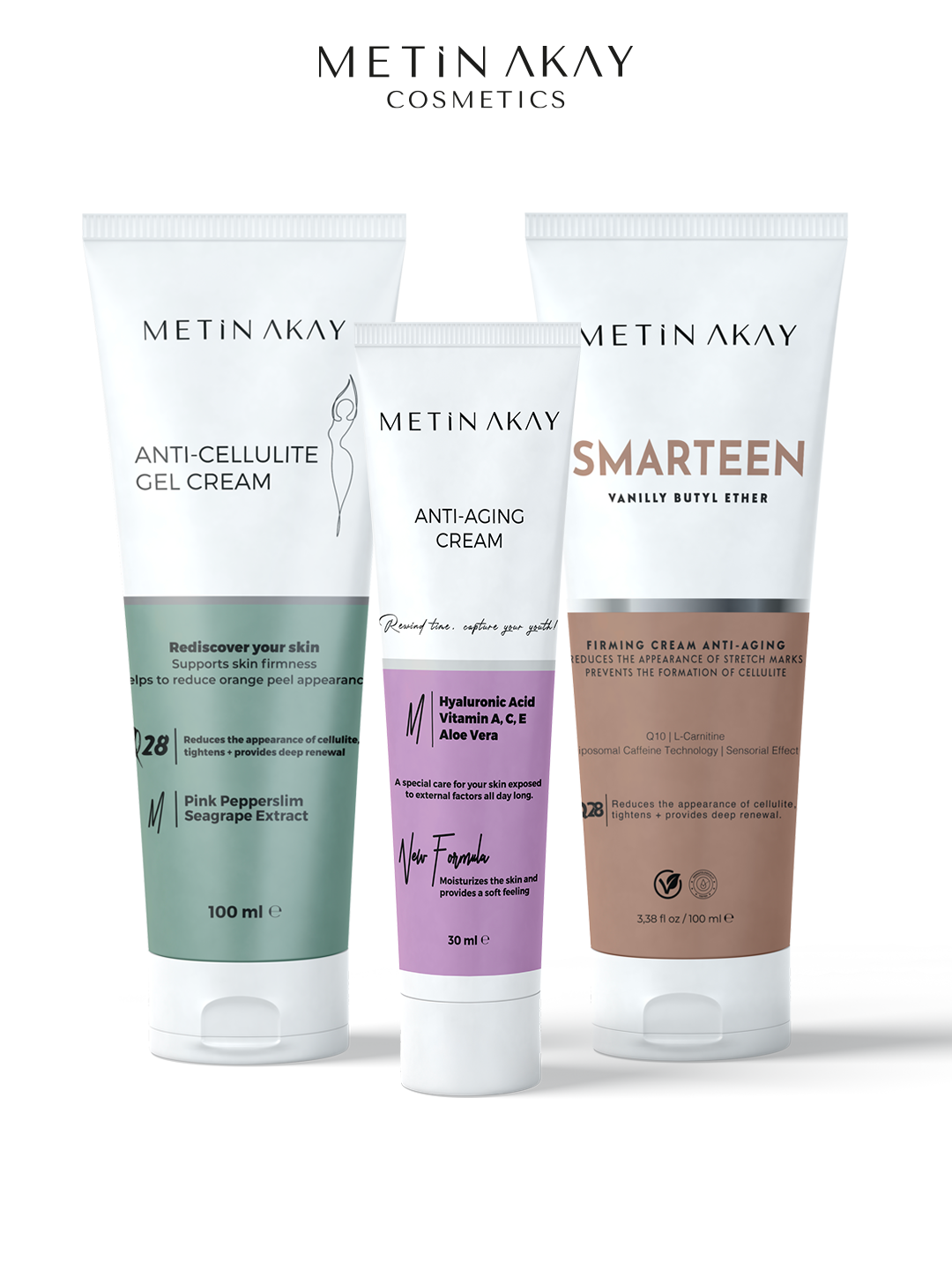 3’lü Premium Bakım Seti – Sıkılaştırıcı, Anti-Selülit & Anti-Aging